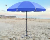 Plaj Bahçe Balkon Şemsiyesi Fiber Tel 2 Metre  Mavi Plaj Şemsiyesi thumbnail 3