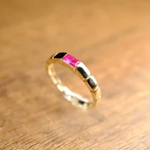 Gümüş Yüzük - Yakut Baget Taşlı Vintage Modern Tasarım 925 Ayar Gümüş Kadın Yüzük-Günlük Hediyelik - 12