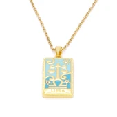 Çelik Kolye, Altın Kaplama Terazi Burcu Kadın Kolye K-139 thumbnail 1