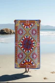 Dijital Baskı Plaj Deniz Havlusu Modern Desenli Peştamal (80X160 cm) HVL0067 RENKLİ 80 X 160 thumbnail 1