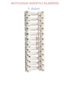 MUTLUSAN 2.5-4mm 12li Geçmeli Plastik Sıra Klemens Beyaz 850?C Alev Yaymayan H.F. - 1