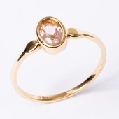 Gümüş Yüzük - 0.90 Karat Morganit Taşlı Tektaş 925 Ayar Gümüş Evlilik Teklifi Yüzüğü - 7