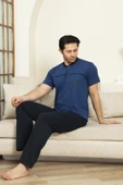 Erkek %100 Pamuk Pijama Takımı -3 Düğmeli-Robalı 12383 thumbnail 10