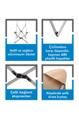 Box&Box Alüminyum Katlanabilir Kamp Sandalyesi, Piknik Sandalyesi, Taşıma Çantalı, Kumaş, Krem thumbnail 3
