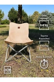 Box&Box Alüminyum Katlanabilir Kamp Sandalyesi, Piknik Sandalyesi, Taşıma Çantalı, Kumaş, Krem thumbnail 2