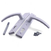 1 Takım PVC Kapı Kolu Beyaz Balkon Banyo Tuvalet Wc Plastik Kulp Kilitsiz Kol thumbnail 5