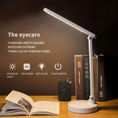 Şarjlı 40 Led Çalışma Okuma Işığı Kademeli Masa Lambası Ayarlanabilir Renk Tonu Ve Parlaklık Ps-1912 thumbnail 1