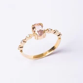 Gümüş Yüzük - Morganit Taşlı Kadın Modern Tasarım 925 Ayar Gümüş Evlilik Teklifi Yüzüğü - 8