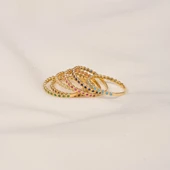 Gümüş Yüzük - 0.30 Karat Safir Taşlı Yarım Tur 925 Ayar Hediye Gümüş Yüzük thumbnail 5