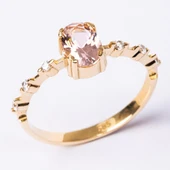 Gümüş Yüzük - Morganit Taşlı Kadın Modern Tasarım 925 Ayar Gümüş Evlilik Teklifi Yüzüğü - 1