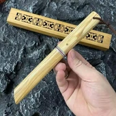 Damascus Tanto Japon EDC Zeytin Ağacı Sap thumbnail 3