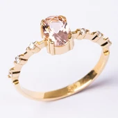 Gümüş Yüzük - Morganit Taşlı Kadın Modern Tasarım 925 Ayar Gümüş Evlilik Teklifi Yüzüğü - 6