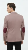 Plus Scorpion Bordo Erkek İtalyan Kesim Blazer Ceket – Kol Yamali, Slim Fit, Şık ve Modern Tasarım thumbnail 7