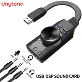 Daytona A4677 USB 2.0 Ses Kartı 7.1 Kanallı PC ve Laptop için PUBG Oyun Harici Ses Kartı 3.5mm thumbnail 2