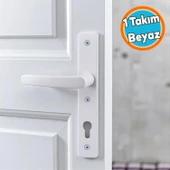 1 Takım PVC Kapı Kolu Beyaz Balkon Banyo Tuvalet Wc Plastik Kulp Kilitsiz Kol thumbnail 1