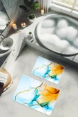 Yıkanabilir Kaymaz Tabanlı Modern Desenli 2'li Banyo Paspas Takımı BPS0023 RENKLİ 60 X 90 thumbnail 1