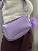 BİÇOMİ Ponpon mor cilt çanta thumbnail 3