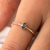 Gümüş Yüzük - İtalyan Kol 0.30 Ct Mistik Topaz Taşlı Tek Taş Yüzük-Mistik Topaz 925 Ayar Gümüş Yüzük - 7