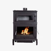 TDS Plazma X Fırınlı, Yan Kapaklı,Yan Camlı,  Alttan Küllüklü Döküm Şömine Soba thumbnail 2