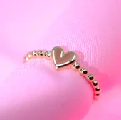 Gümüş Yüzük -  Puantiyeli Kalp Modern Tasarım 925 Ayar Gümüş Bombeli Kadın Yüzük Günlük-Hediyelik thumbnail 7