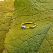 Gümüş Yüzük - 0.35 Karat Firuze Taşlı Eskitme Minimal Tasarım 925 Ayar Gümüş Yüzük - Hediyelik Yüzük thumbnail 10