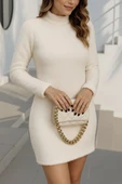 MDB Kadın Uzun Kollu Peluş Mini Boy Elbise thumbnail 1