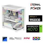 ETERNAL POWER RYZEN 9 9950X3D 32GB DDR5 1TB M.2 RTX 4070 B650 750W 240M thumbnail 1