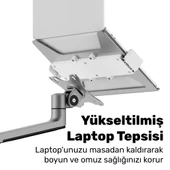 NPO STD72024MLG 11"-17" Notebook 17"-32" Monitör Destekli Alüminyum Monitör Tutucu thumbnail 5
