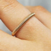 Gümüş Yüzük - Yay Taşsız Minimal Tasarım 925 Ayar Gümüş Evlilik Alyansı - 7