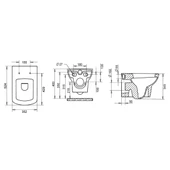 Turavit Plaza Beyaz Kanallı Asma Klozet PLZ1710, Nkp Sedef Yavaş Kapak - 5