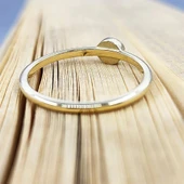 Gümüş Yüzük - Mavi Göz Boncuklu 925 Ayar Gümüş Tektaş-Nazar Boncuklu Minimal 925 Ayar Tektaş Yüzük - 5