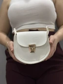 BİÇOMİ Klasik kapaklı beyaz cilt çanta thumbnail 4