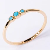 Tria Firuze Evlilik Teklifi Modern-Minimal Tarz Tasarım Hediye-925 Ayar Gündelik Estetik Gümüş Yüzük - 11