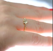 Gümüş Yüzük -  Puantiyeli Kalp Modern Tasarım 925 Ayar Gümüş Bombeli Kadın Yüzük Günlük-Hediyelik thumbnail 1