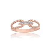 Gümüş Yüzük - Taşlı Halat Gümüş Yüzük - 11