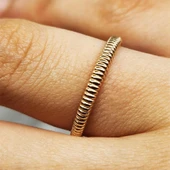 Gümüş Yüzük - Yay Taşsız Minimal Tasarım 925 Ayar Gümüş Evlilik Alyansı - 11