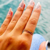 Gümüş Yüzük - Örgü Taşsız 925 Ayar Gümüş Alyans Yüzük thumbnail 11