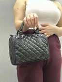 BİÇOMİ Kapaksız kapitone siyah cilt çanta thumbnail 3