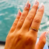 Gümüş Yüzük - Örgü Taşsız 925 Ayar Gümüş Alyans Yüzük thumbnail 6