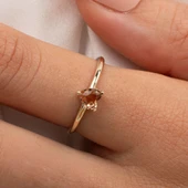 Gümüş Yüzük - 0.60 Karat Zultanit Taşlı Kalp Tektaş Evlilik Teklifi 925 Ayar Gümüş Yüzük - 4