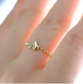 Gümüş Yüzük -  Puantiyeli Kalp Modern Tasarım 925 Ayar Gümüş Bombeli Kadın Yüzük Günlük-Hediyelik thumbnail 9