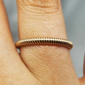 Gümüş Yüzük - Yay Taşsız Minimal Tasarım 925 Ayar Gümüş Evlilik Alyansı - 10