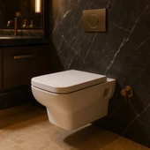 Turavit Plaza Beyaz Kanallı Asma Klozet PLZ1710, Nkp Sedef Yavaş Kapak - 1