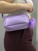 BİÇOMİ Ponpon mor cilt çanta thumbnail 4