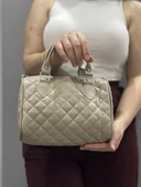 BİÇOMİ Kapaksız kapitone bej cilt çanta thumbnail 1