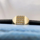 Gümüş Yüzük - Şövalye Modern Tasarım Gümüş Yüzük-Mikro Mıhlama Tasarım Şövalye 925 Ayar Gümüş Yüzük thumbnail 10