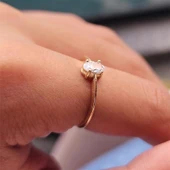 0.90 Karat Signity Swaroski Tektaş Evlilik Teklifi Pırlanta Montörü Tektaş 925 Ayar Gümüş Tarz Yüzük thumbnail 10