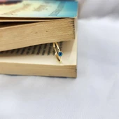 Gümüş Yüzük - Mavi Göz Boncuklu 925 Ayar Gümüş Tektaş-Nazar Boncuklu Minimal 925 Ayar Tektaş Yüzük - 6