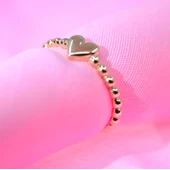 Gümüş Yüzük -  Puantiyeli Kalp Modern Tasarım 925 Ayar Gümüş Bombeli Kadın Yüzük Günlük-Hediyelik thumbnail 6