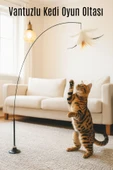 CasaPetra Vantuzlu Kedi Oyun Oltası – Tüy Toplu Kedi Eğlence Oyuncağı - 1